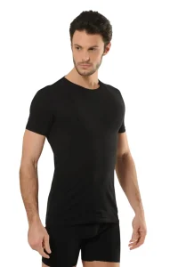 Erkek Bisiklet Yaka Kısa Kollu Modal Atlet-Siyah 451