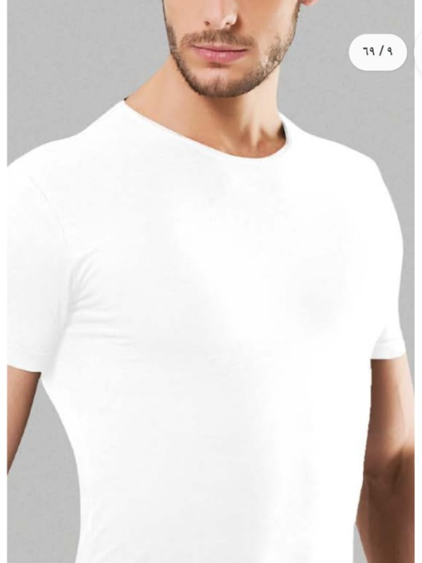 Erkek Modal Pamuk Karışımlı Bisiklet Yaka Atlet / T-Shirt (Kısa Kollu)-450