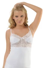 Güpür Zarafeti ve Pamuklu Konfor: İp Askılı Kadın Atlet-2404/2405