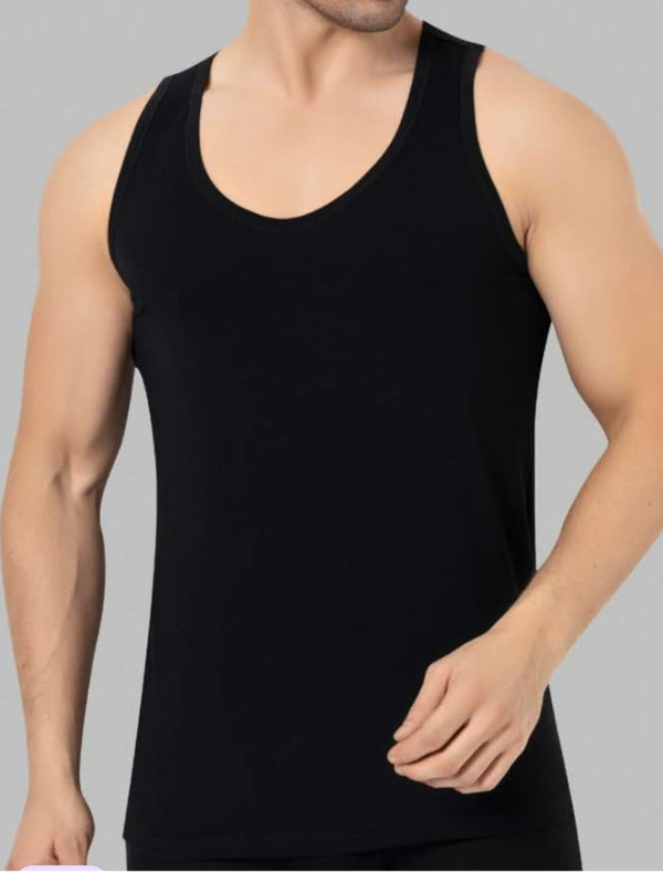 Erkek %100 Pamuklu Bisiklet Yaka Sıfır Kol Atlet / Kolsuz Fanila-454