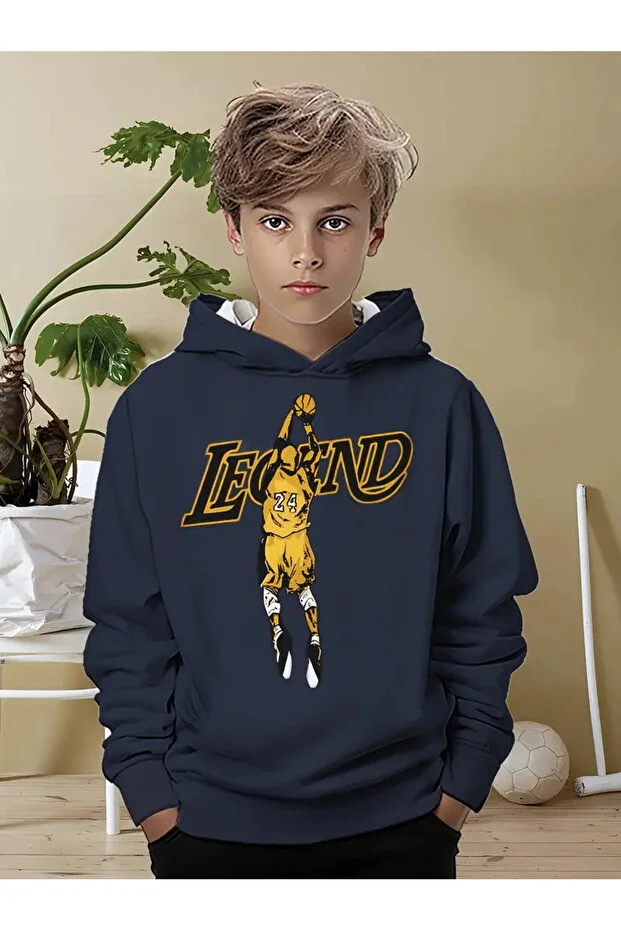 Legend Baskılı Kapüşonlu Sweatshirt Hoodie