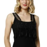 Kalın Askılı Kadın Atlet - Günlük Rahatlık ve Şık Güpür Detaylar-2475