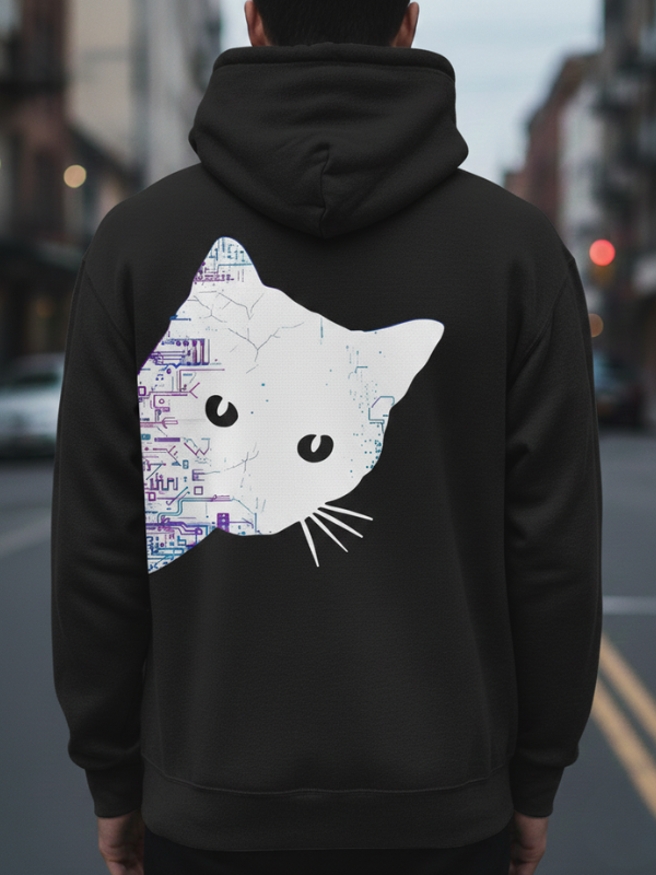 Unisex Zincir Detaylı Hat Sanatı At Başlıklı Sweatshirt Hoodie