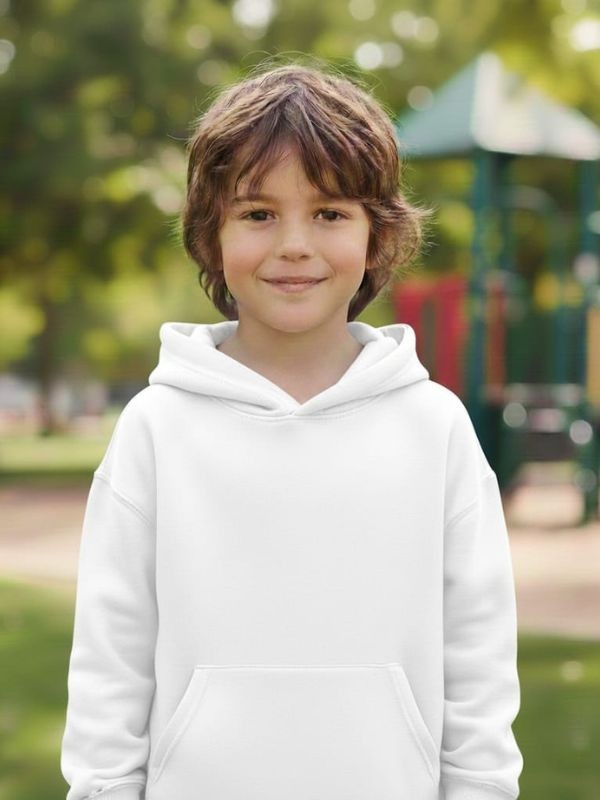 Miniklere Özel: İçi Yumuşak Bayaz Pamuklu Bol Kesim Çocuk Hoodie