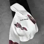 Arap Tasarımı Baskılı siyah Kapüşonlu Sweatshirt Hoodie