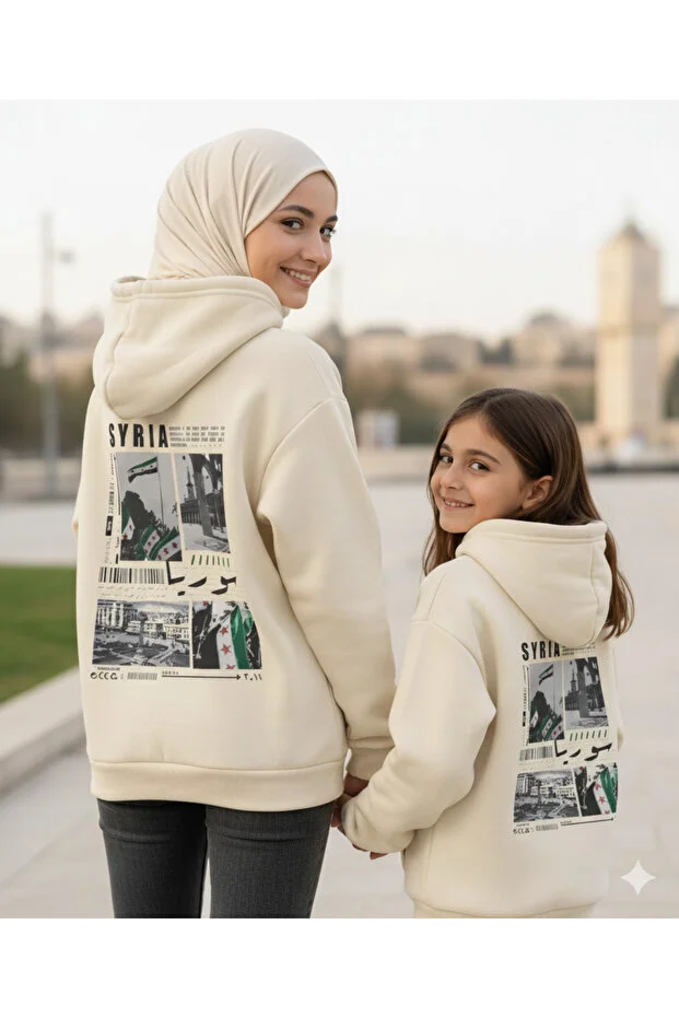 Syria Basklı Unisex Oversize Sweatshirt Hoodie